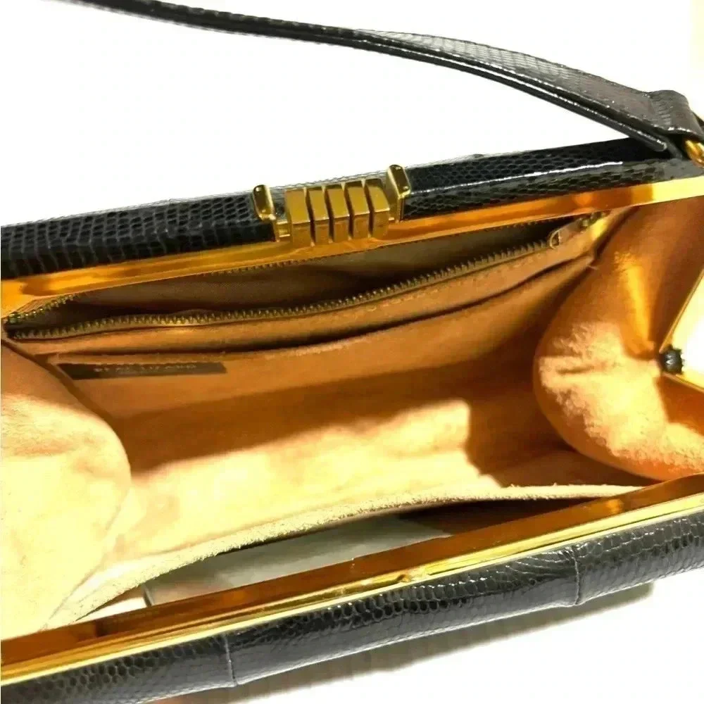 Mappin & wabb black vintage Lizard leather handle bag